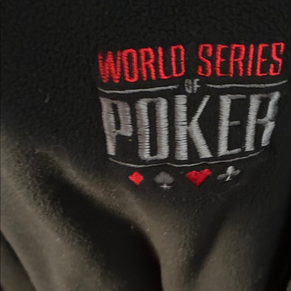 North End World Series of Poker Black V-Neck Fleece Sweater - Picture 3 of 4